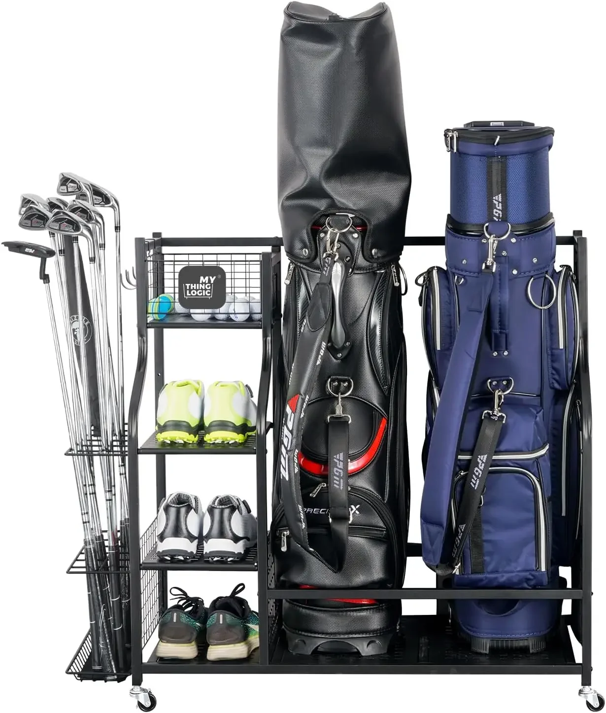 Golf Equipment Garage Storage - ที่เก็บอุปกรณ์กอล์ฟในโรงรถ, แท่นวางถุงกอล์ฟ และชั้นวางอุปกรณ์กอล์ฟอื่นๆ, ชั้นวางเก็บไม้กอล์ฟเพิ่มเติม