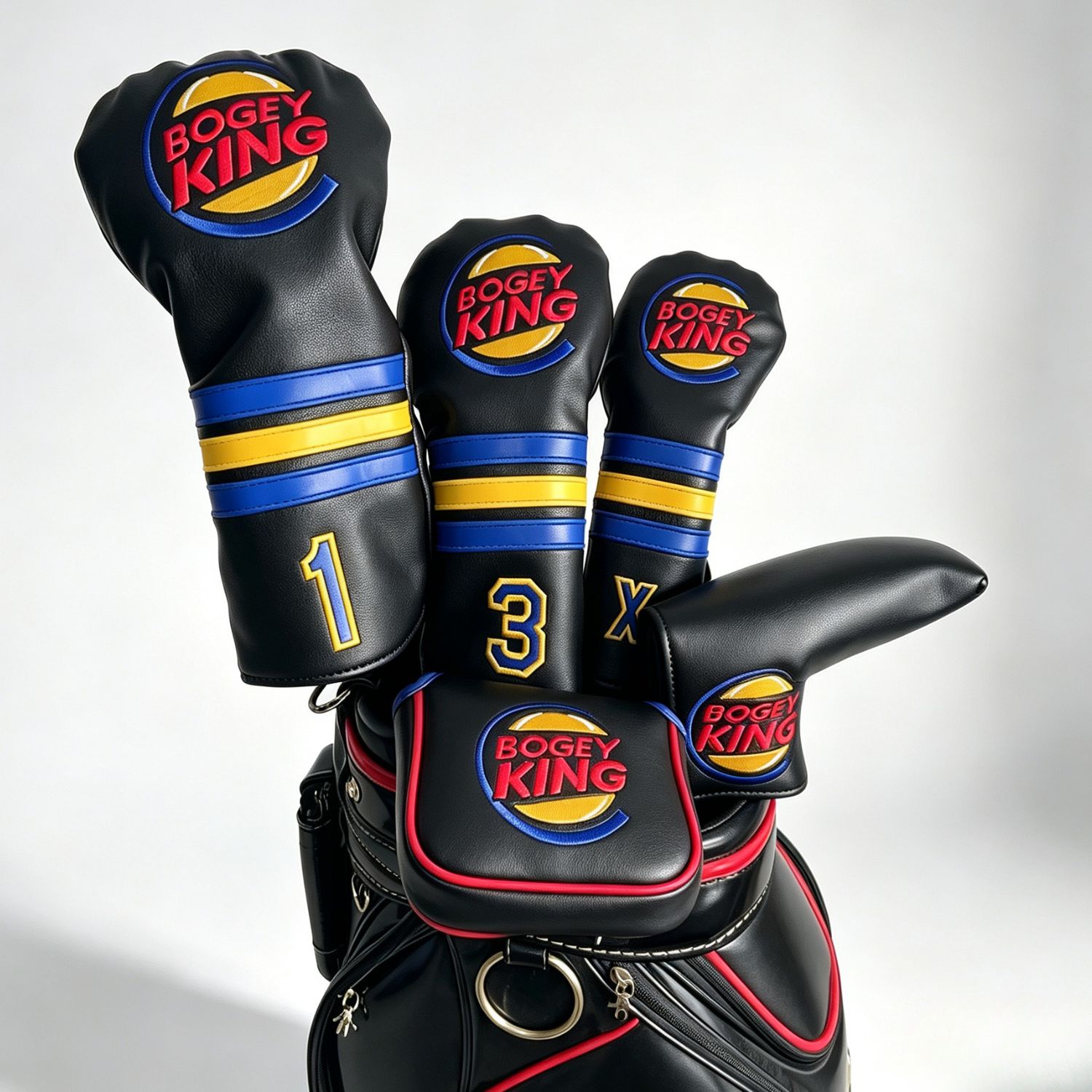 Headcover Driver - ปลอกคลุมหัวไม้กอล์ฟลายตลก สำหรับคนรักกอล์ฟ, ปลอกคลุมหัวไม้กอล์ฟแบบมัลเล็ตและแบบเบลด