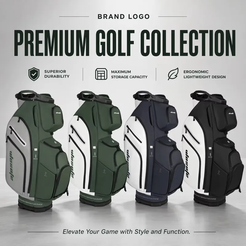 Golf Bag Stand Cart - กระเป๋ากอล์ฟ Wosofe 14 ช่อง วัสดุไนลอนกันน้ำ หนัง