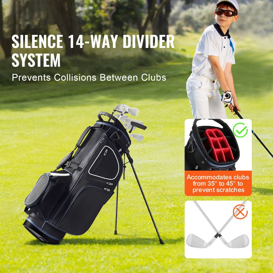 กระเป๋ากอล์ฟแบบมีขาตั้งพร้อมช่ - Golf Bag Stand Cart บทวิจารณ์และราคา