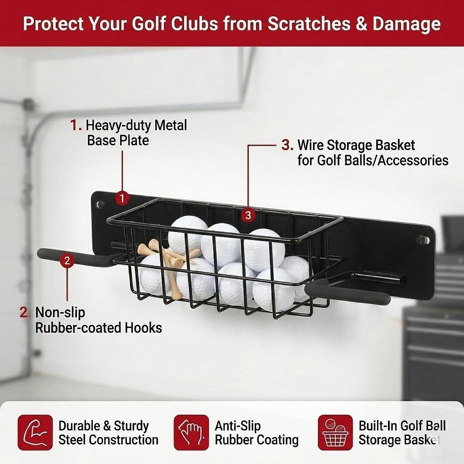 ชั้นวางอุปกรณ์กอล์ฟติดผนังแบบป - Golf Equipment Garage Storage บทวิจารณ์และราคา