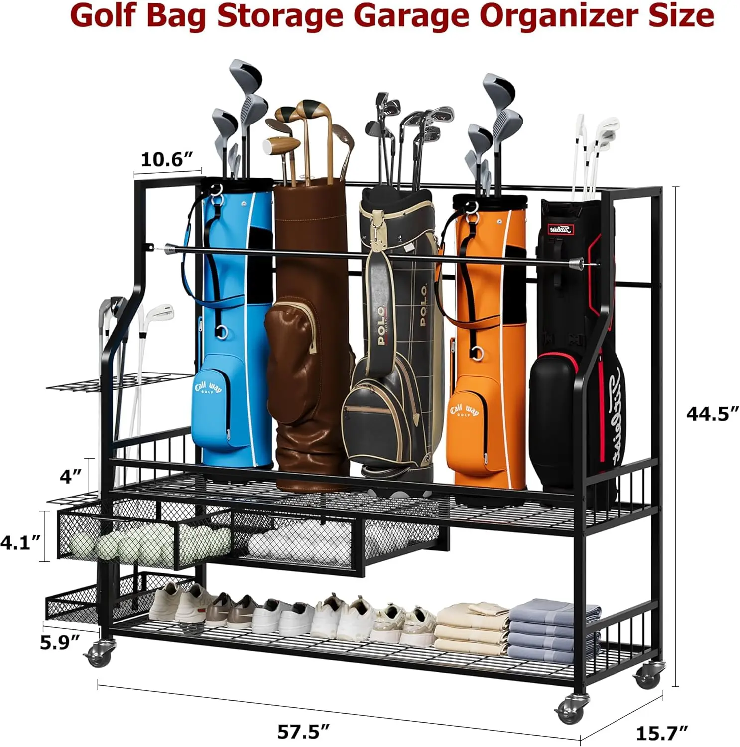 ชั้นวางเก็บถุงกอล์ฟอเนกประสงค์ - Golf Equipment Garage Storage บทวิจารณ์และราคา